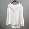 Casual Solid Female Shirts Outwear Tops 2019 Autumn New Women Chiffon Blouse Office Lady V-neck Button Loose Clothing 5104 50