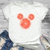 Women Fashion Graphic Flower Womens T-Shirt Cute Ear Tshirts Girl Laides Tumblr Tee Hipster Clothing Female T Shirt Print Tees