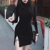 Gothic women's dress cheongsam chinese style skinny mini dress streetwear sexy vintage harajuku summer women clothing slim black
