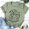 Be Strong and Courageous Christian T-Shirt Religious Clothing Bible Verse Vintage Tee Stylish Slogan Graphic Tops Jesus Outfits