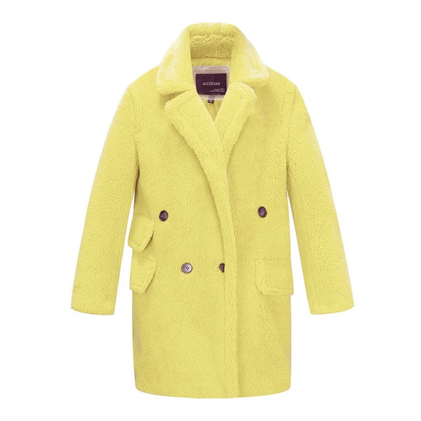 JAZZEVAR 2019 Winter new arrival fur coat women high quality mid-length style outerwear loose clothing warm coat women K9052