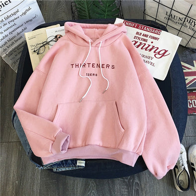 Winter Women Clothing Long Sleeved Print Letter Harajuku Blackpink Women Hoodies Sweatshirt Fashion Pocket Lady Pullover Female
