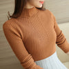 Fashion Solid white and black tops sweaters 2019 winter long sleeve Turtleneck Pullovers womens sweaters Femme Clothing 5218 50