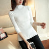 Fashion Solid white and black tops sweaters 2019 winter long sleeve Turtleneck Pullovers womens sweaters Femme Clothing 5218 50