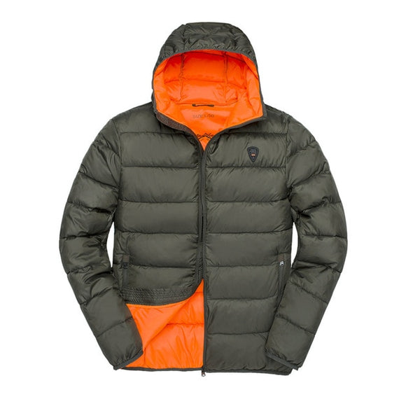 TIGER FORCE Men Puffer Jacket Spring Autumn Casual Hooded Coat Cotton Padded  Coat Men's Parkas Contrast Male Outerwear Clothing