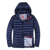 TIGER FORCE Men Puffer Jacket Spring Autumn Casual Hooded Coat Cotton Padded  Coat Men's Parkas Contrast Male Outerwear Clothing