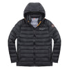 TIGER FORCE Men Puffer Jacket Spring Autumn Casual Hooded Coat Cotton Padded  Coat Men's Parkas Contrast Male Outerwear Clothing