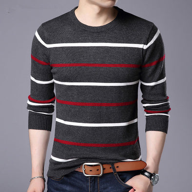 Pullover Men Brand Clothing 2020 Autumn Winter Wool Slim fit Sweater Men Casual Striped Pull Jumper Men