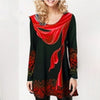 Floral Print O-Neck Full Sleeve Woman's Blouses Size Plus 5XL Long Tops Loose Befree Black Female 2019 Fashion Clothing Ladies