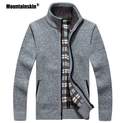 Mountainskin New Men's Sweaters Autumn Winter Warm Pullover Thick Cardigan Coats Mens Brand Clothing Male Casual Knitwear SA582