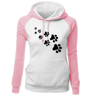 2018 Autumn Winter Fleece Women's Sportswear Harajuku Print CAT PAWS Cartoon Kawaii K-pop Clothing Streetwear Hoodies Sweatshirt