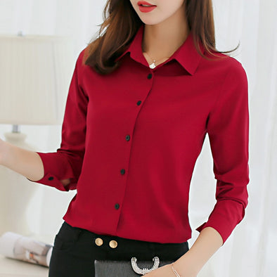 Brand Blusas Mujer De Mod Tops Long Sleeve Lapel White Blouse Office Ladies Work Blouses Fashion Clothing Blusas Womens Shirts