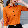 Brand Blusas Mujer De Mod Tops Long Sleeve Lapel White Blouse Office Ladies Work Blouses Fashion Clothing Blusas Womens Shirts