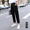 BIVIGAOS 2019 New Spring Women Clothing Straight Overalls Casual Harem Pants Korean Elastic Waist Triangle Buckle Cargo Pants